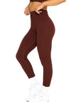 Ribbed Leggings - Chocolate Brown