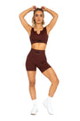 Ribbed Shorts - Chocolate Brown