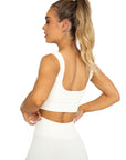 Ribbed Sleeveless Crop Top - Creamy White