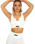 Ribbed Sleeveless Crop Top - Creamy White