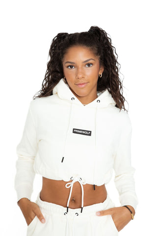 Off-Duty Cropped Hoodie - Ivory