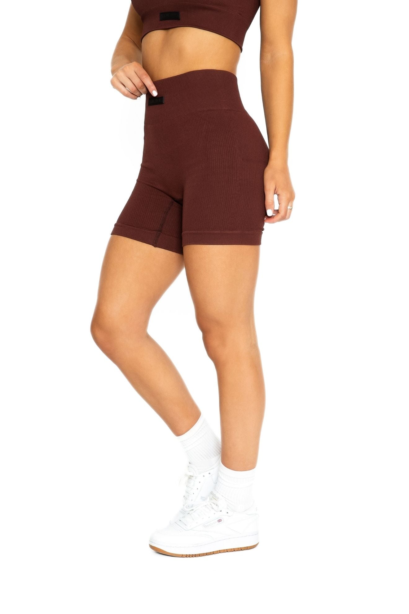 Ribbed Shorts - Chocolate Brown