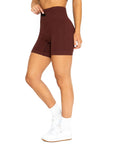 Ribbed Shorts - Chocolate Brown