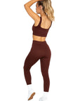 Ribbed Leggings - Chocolate Brown