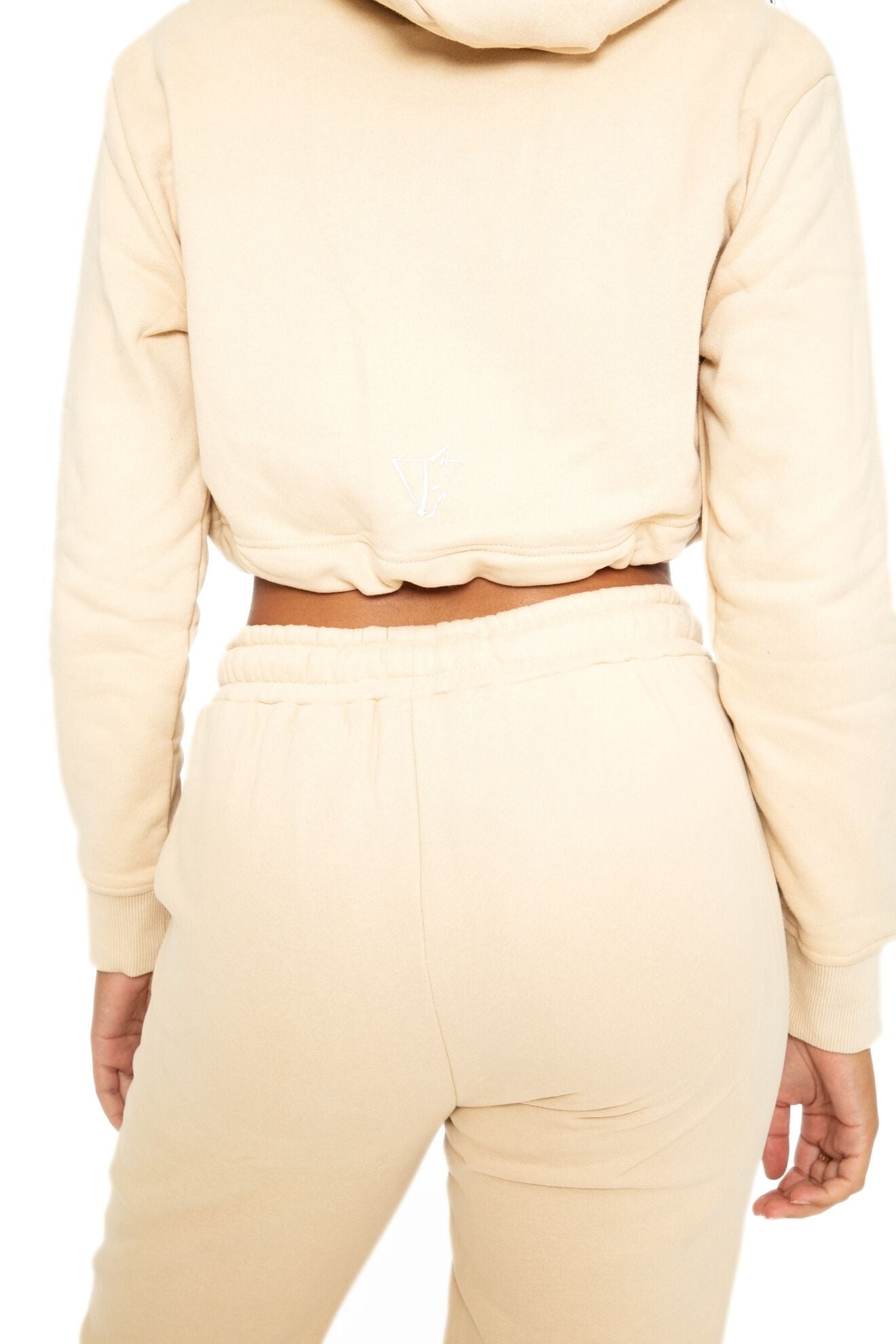 Off-Duty Cropped Hoodie - Beige